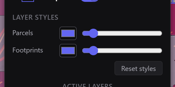 The Layer Styles section with color and thickness controls
