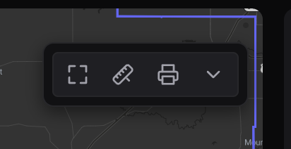 The Tools row of the map control panel